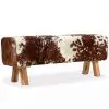 vidaXL Bench Genuine Goat Leather 120x30x45 cm