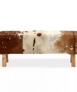 vidaXL Bench Genuine Goat Leather 120x30x45 cm