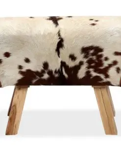vidaXL Stool Genuine Goat Leather 60x30x50 cm