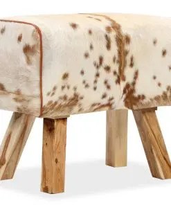 vidaXL Stool Genuine Goat Leather 60x30x50 cm