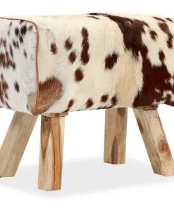 vidaXL Stool Genuine Goat Leather 60x30x50 cm