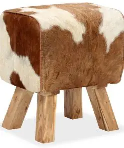 vidaXL Stool Genuine Goat Leather 40x30x45 cm