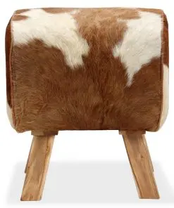 vidaXL Stool Genuine Goat Leather 40x30x45 cm