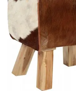 vidaXL Stool Genuine Goat Leather 40x30x45 cm