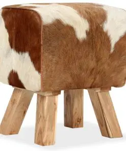 vidaXL Stool Genuine Goat Leather 40x30x45 cm