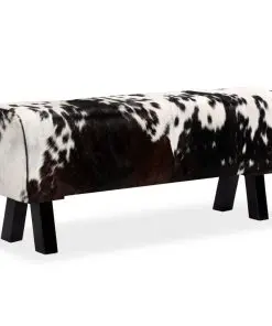 vidaXL Bench Genuine Goat Leather 120x30x45 cm
