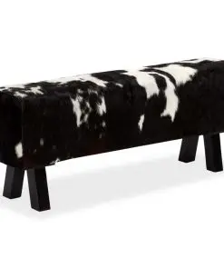 vidaXL Bench Genuine Goat Leather 120x30x45 cm