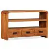 vidaXL TV Cabinet 90x30x55 cm Solid Wood with Sheesham Finish