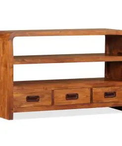 vidaXL TV Cabinet 90x30x55 cm Solid Wood with Sheesham Finish