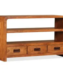 vidaXL TV Cabinet 90x30x55 cm Solid Wood with Sheesham Finish