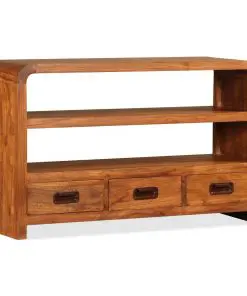 vidaXL TV Cabinet 90x30x55 cm Solid Wood with Sheesham Finish