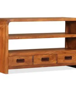 vidaXL TV Cabinet 90x30x55 cm Solid Wood with Sheesham Finish