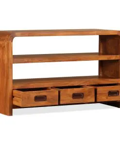 vidaXL TV Cabinet 90x30x55 cm Solid Wood with Sheesham Finish