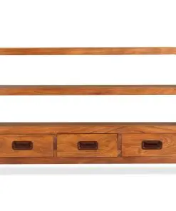 vidaXL TV Cabinet 90x30x55 cm Solid Wood with Sheesham Finish