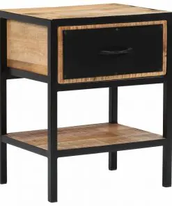 vidaXL Bedside Cabinet Solid Mango Wood 40x30x50 cm