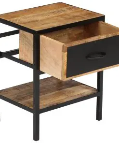 vidaXL Bedside Cabinet Solid Mango Wood 40x30x50 cm