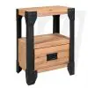 vidaXL Nightstand Solid Acacia Wood Steel 40x30x54 cm