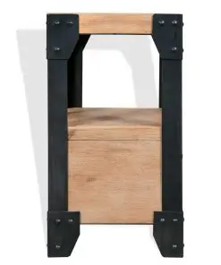vidaXL Nightstand Solid Acacia Wood Steel 40x30x54 cm