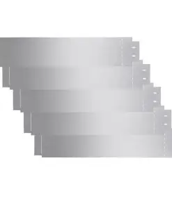 vidaXL Lawn Fences 5 pcs Galvanised Steel 100×20 cm