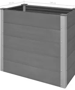 vidaXL Garden Planter WPC 100x50x91 cm Grey