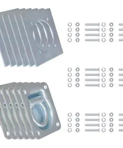 vidaXL Lashing Rings for Trailer 6 pcs Galvanised Steel 2000 kg