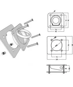 vidaXL Lashing Rings for Trailer 6 pcs Galvanised Steel 2000 kg