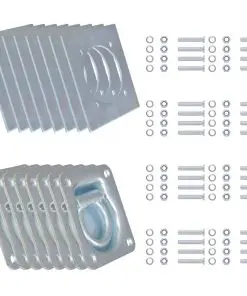 vidaXL Lashing Rings for Trailer 8 pcs Galvanised Steel 2000 kg