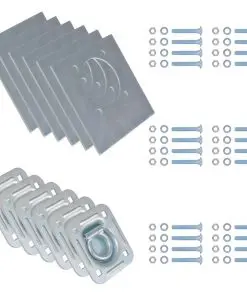 vidaXL Lashing Rings for Trailer 6 pcs Galvanised Steel 2000 kg