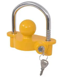 vidaXL Trailer Lock with 2 Keys Steel and Aluminium Alloy Yellow