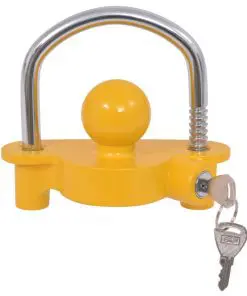 vidaXL Trailer Lock with 2 Keys Steel and Aluminium Alloy Yellow