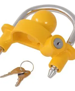 vidaXL Trailer Lock with 2 Keys Steel and Aluminium Alloy Yellow