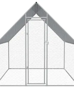 vidaXL Outdoor Chicken Cage Galvanised Steel 2x2x2 m