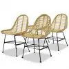 vidaXL Dining Chairs 4 pcs Natural Rattan vidaXL Dining Chairs 4 pcs Natural Rattan