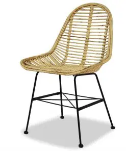vidaXL Dining Chairs 4 pcs Natural Rattan