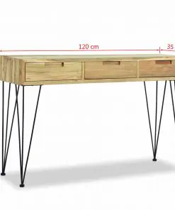 vidaXL Console Table 120x35x76 cm Solid Teak
