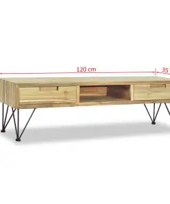 vidaXL TV Cabinet 120x35x35 cm Solid Teak