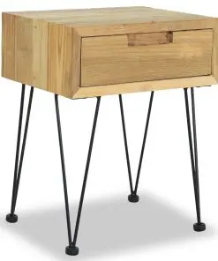vidaXL Bedside Cabinet 40x30x50 cm Solid Teak