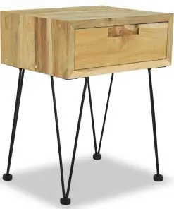 vidaXL Bedside Cabinet 40x30x50 cm Solid Teak