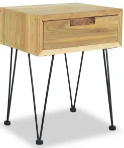 vidaXL Bedside Cabinet 40x30x50 cm Solid Teak