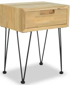 vidaXL Bedside Cabinet 40x30x50 cm Solid Teak