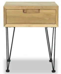 vidaXL Bedside Cabinet 40x30x50 cm Solid Teak