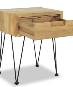 vidaXL Bedside Cabinet 40x30x50 cm Solid Teak