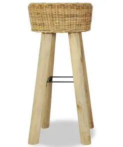 vidaXL Bar Stools 2 pcs Natural Rattan