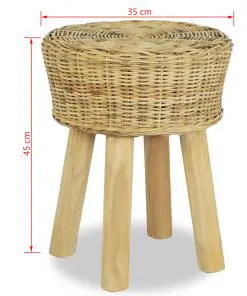 vidaXL Bar Stool Natural Rattan