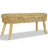 vidaXL Hall Bench 110x35x45 cm Natural Rattan