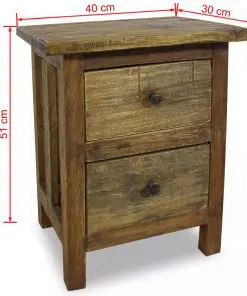 vidaXL Nightstand Solid Reclaimed Wood 40x30x51 cm