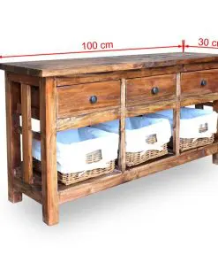 vidaXL Sideboard Solid Reclaimed Wood 100x30x50 cm
