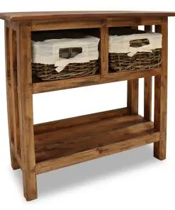 vidaXL Console Table Solid Reclaimed Wood 69x28x70 cm