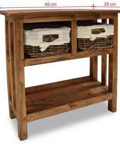 vidaXL Console Table Solid Reclaimed Wood 69x28x70 cm