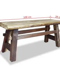 vidaXL Bench Solid Reclaimed Wood 100x28x43 cm
